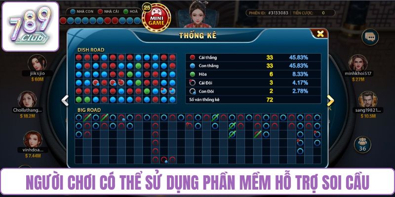 Người chơi có thể sử dụng phần mềm hỗ trợ soi cầu xóc đĩa