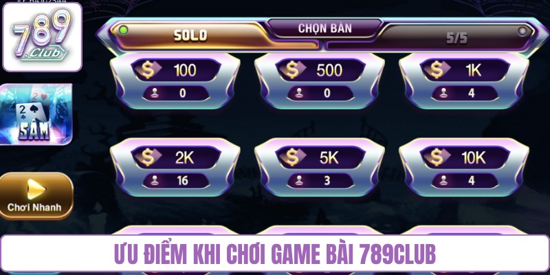 Ưu điểm khi chơi game bài 789Club