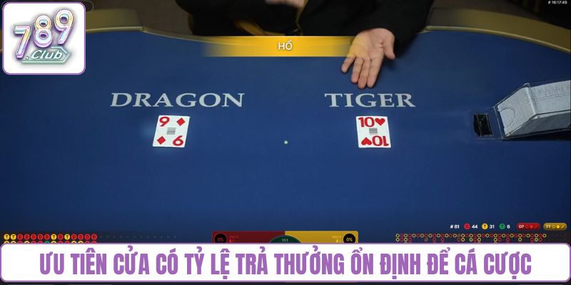 Ưu tiên cửa có tỷ lệ trả thưởng ổn định để cá cược